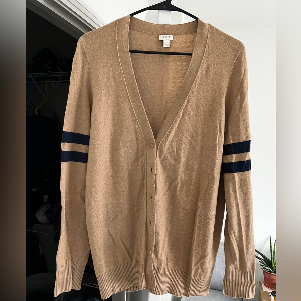 J Crew Factory Varsity Cardigan Size Large